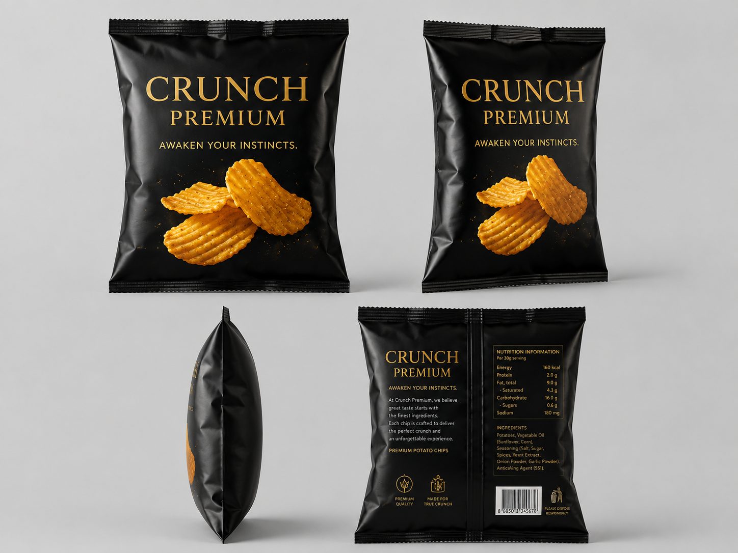Crunch Premium bag on black marble