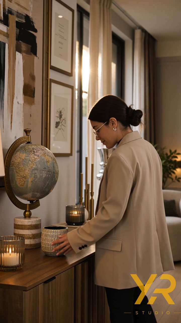 Placing a candle among the décor